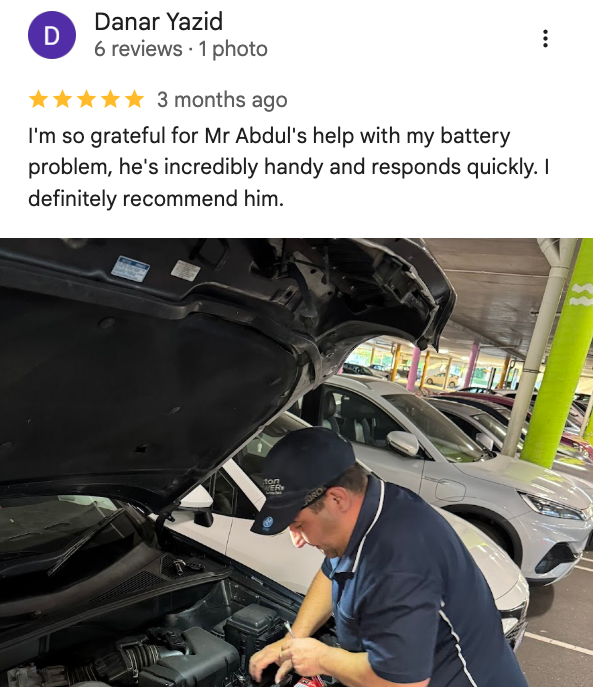 Five-star Google review for Car Battery Roadside 24/7 from a Perth customer